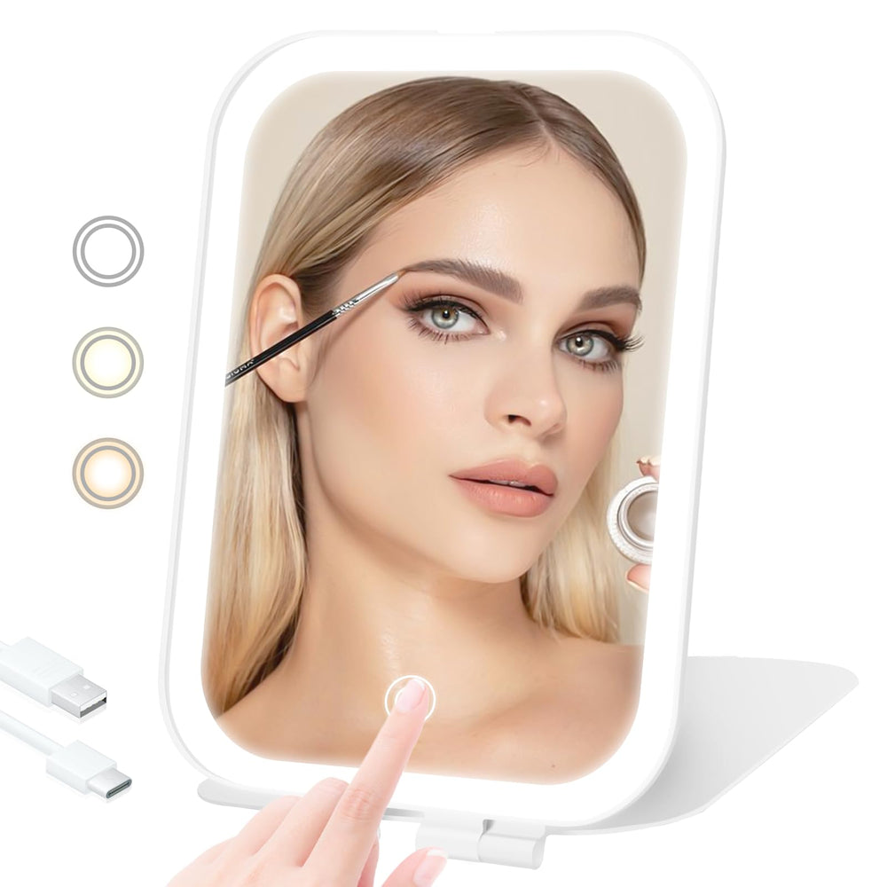 Puiuisoul espejo de maquillaje de viaje compacto para retoques rápidos