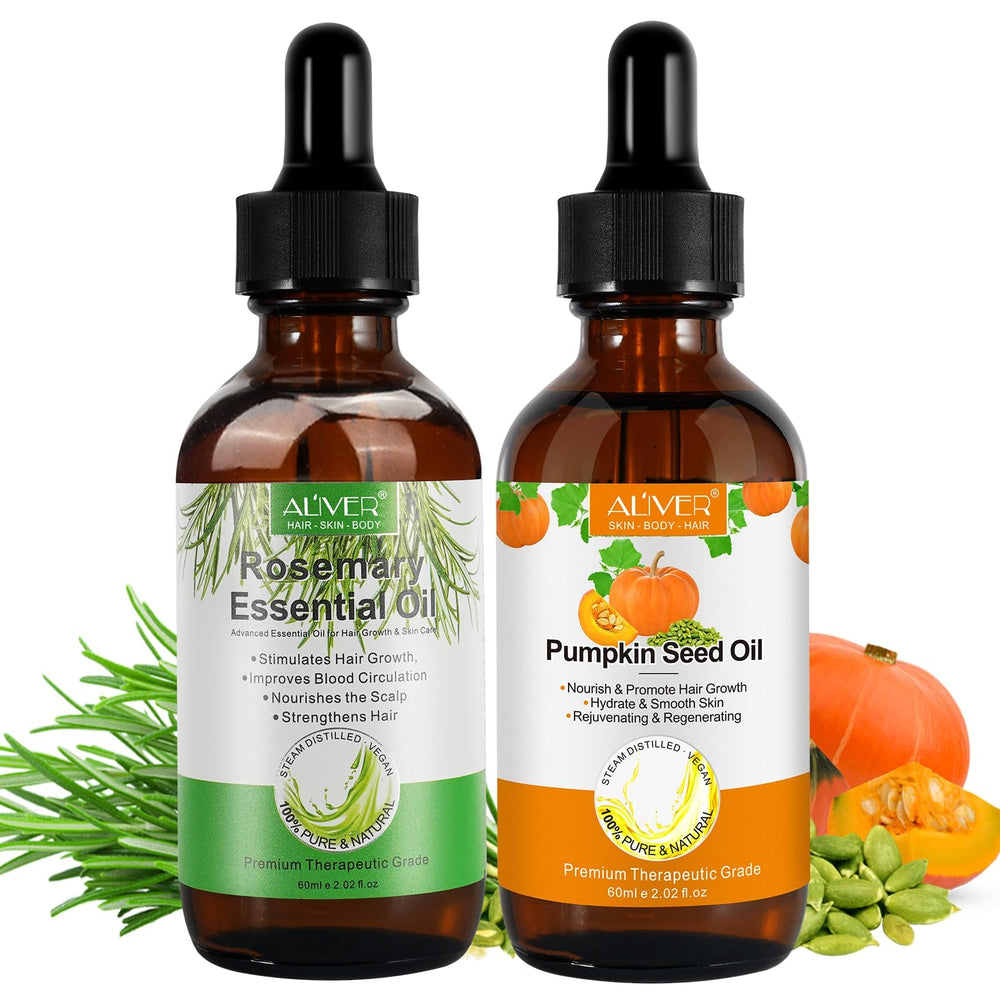 Pumpkin Seed Oil bottle for hair growth and scalp nourishment.