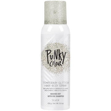 Jerome Russell Punky brillos plateados para cabello y cuerpo, destellos temporales para looks.