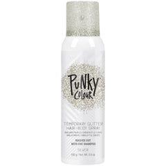 Jerome Russell Punky brillos plateados para cabello y cuerpo, destellos temporales para looks.