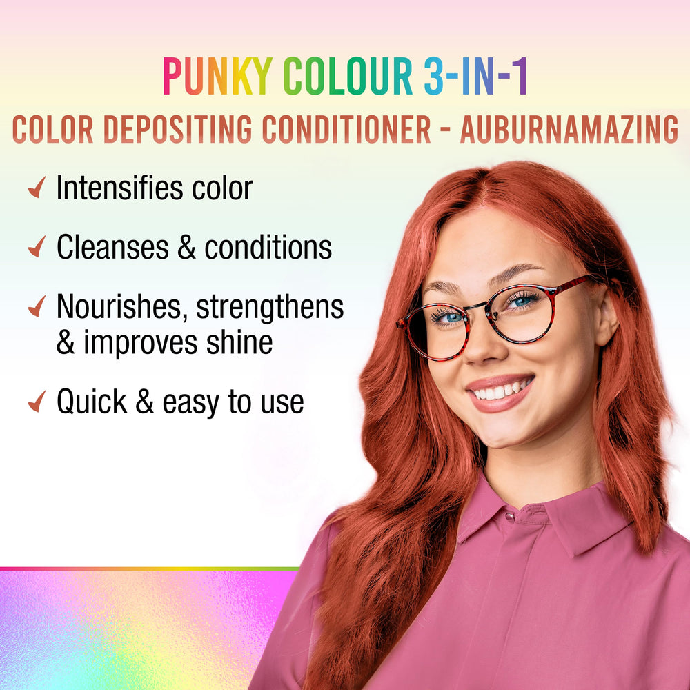 Punky caoba intenso tras depósito de color, brillo añadido
