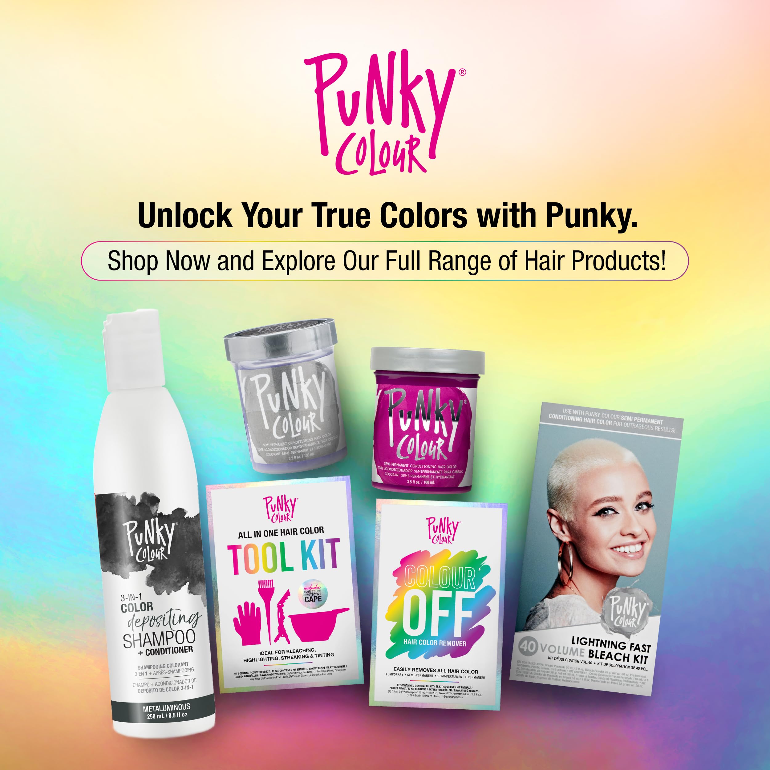 Punky Colour 3-en-1: limpieza suave que retira acumulación sin resecar.
