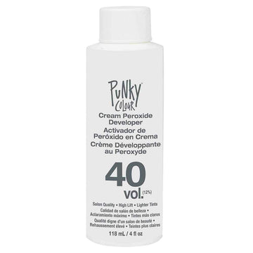Punky Cream Peróxido 40 Volumen botella para aclarado uniforme.