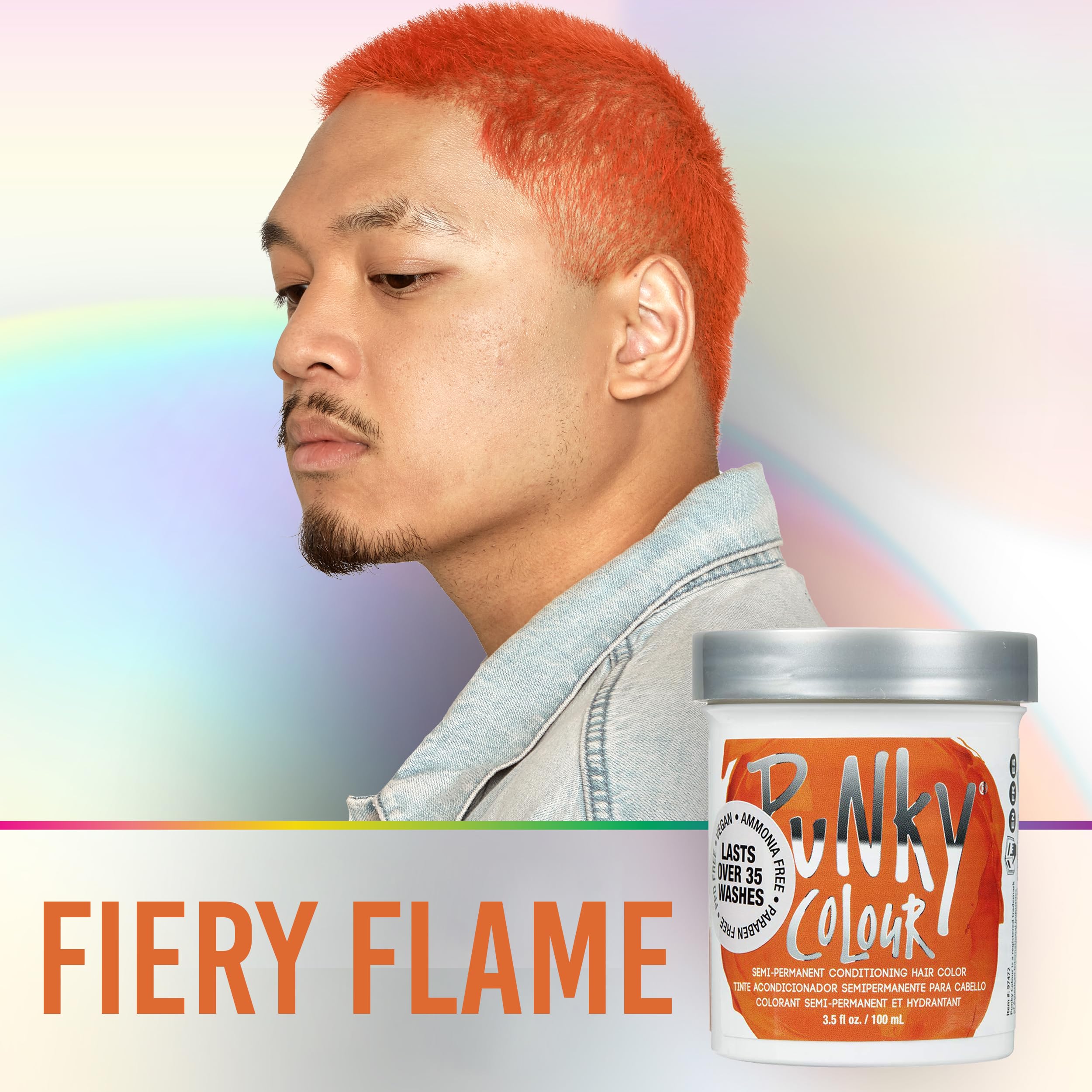 Punky Flame: color naranja vibrante en cabello para estilo llamativo.