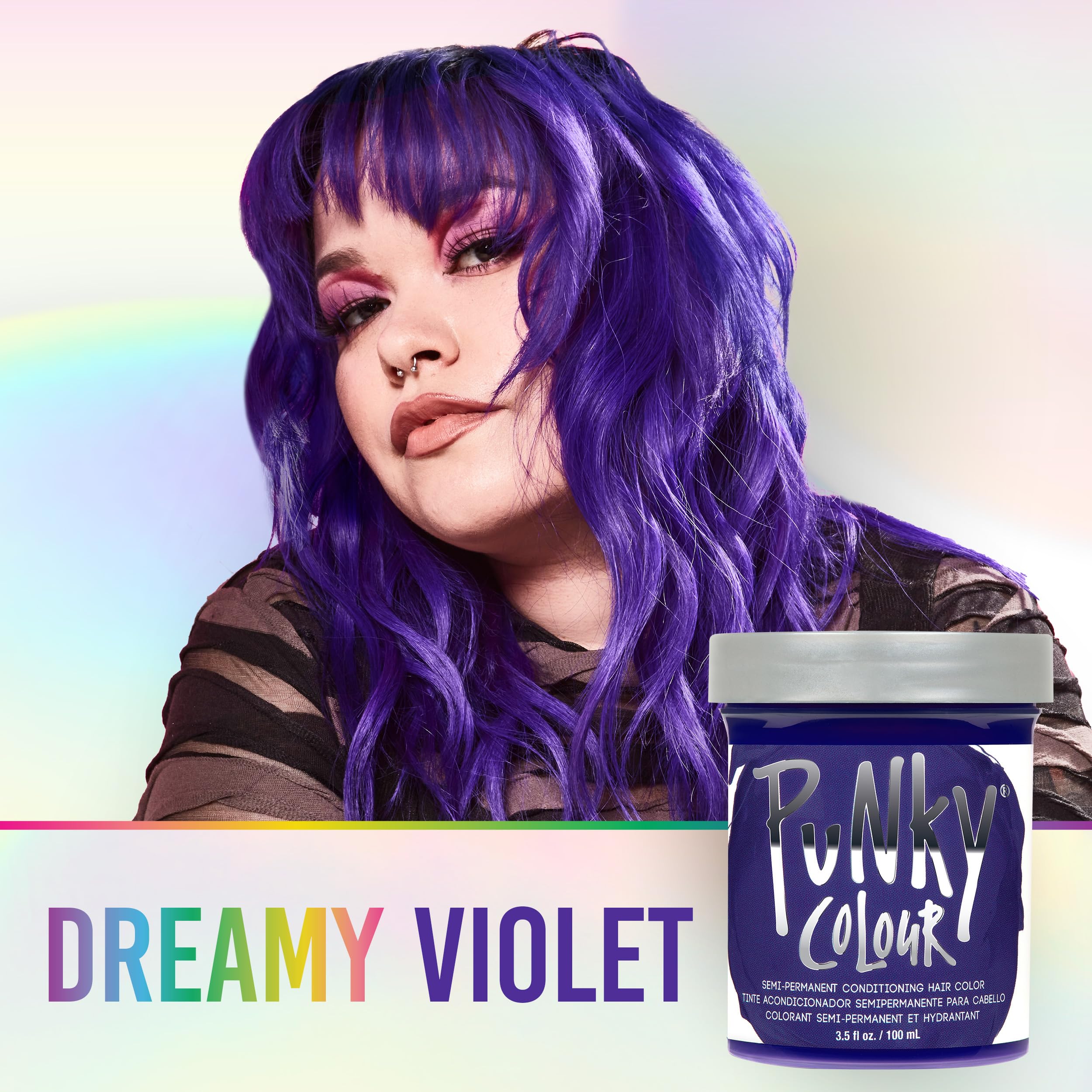 Punky Violet: aplicación con pincel para tono uniforme.