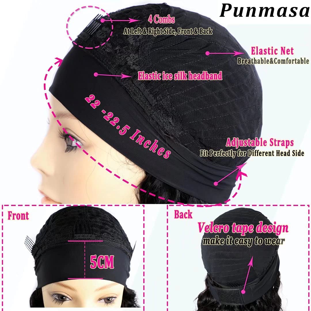 Punmasa headband wig adjustable straps fit all head sizes for personalized comfort.