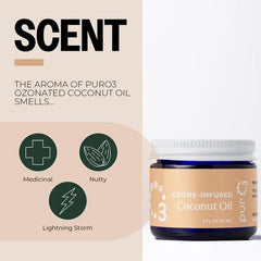 PurO3 aceite coco ozonado aplicado en rostro ofrece confort suave.