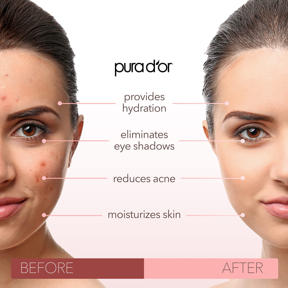 PURA D'OR Masaje facial con aceite de almendra dulce, piel suave y nutrida.