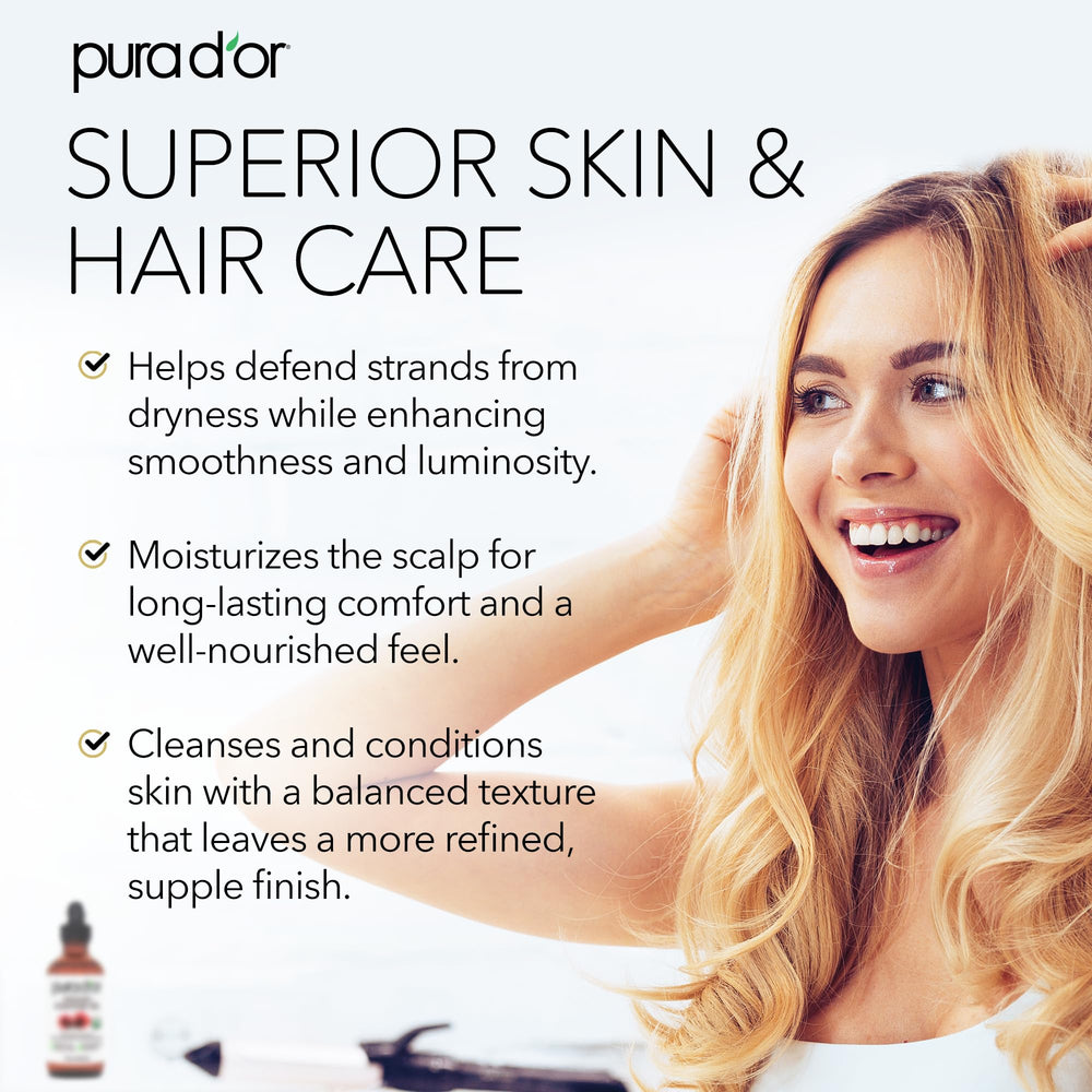 PURA D'OR Aceite de ricino para cejas, ayuda a definición y cuidado diario.