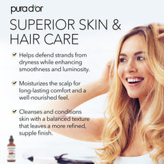 PURA D'OR Aceite de ricino para cejas, ayuda a definición y cuidado diario.