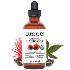PURA D'OR Aceite de ricino para pestañas, favorece una mirada más definida.