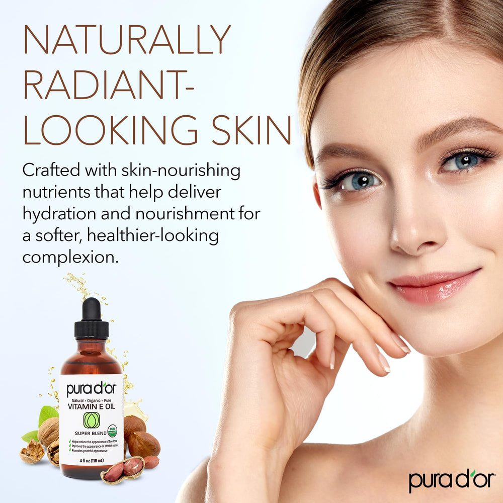 PURA D'OR Aceite Vitamina E, uso en baño tibio para hidratación
