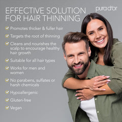 PURA D'OR Advanced Therapy ingredientes clave, mezcla natural para cuidado capilar.