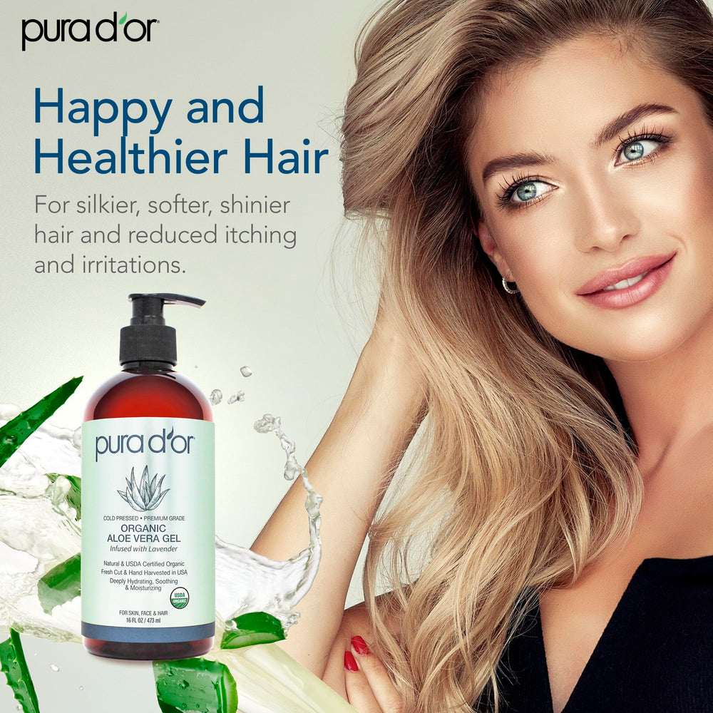 PURA D'OR Aloe Vera Gel, beneficios antioxidantes para pieles maduras y cansadas.