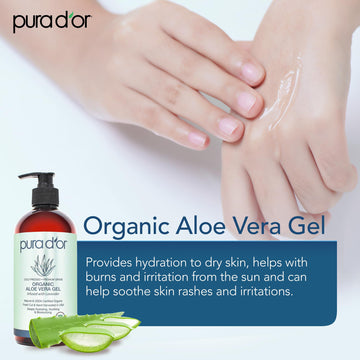 PURA D'OR Aloe Vera Gel Cabello, hidrata cuero cabelludo para menos picor.