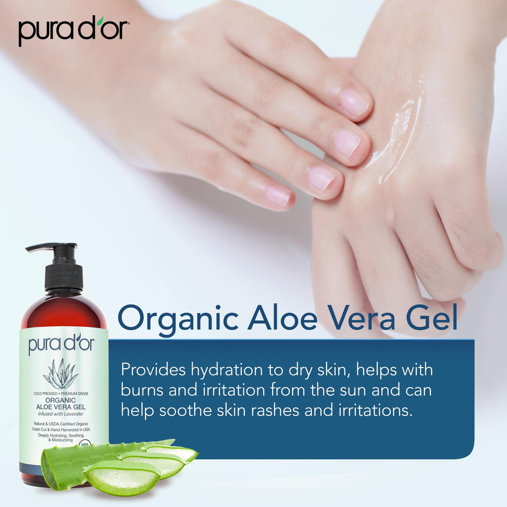 PURA D'OR Aloe Vera Gel Cabello, hidrata cuero cabelludo para menos picor.