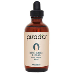 PURA D'OR Biotina para cutícula y aceite para uñas, botella con gotero para hidratación diaria.