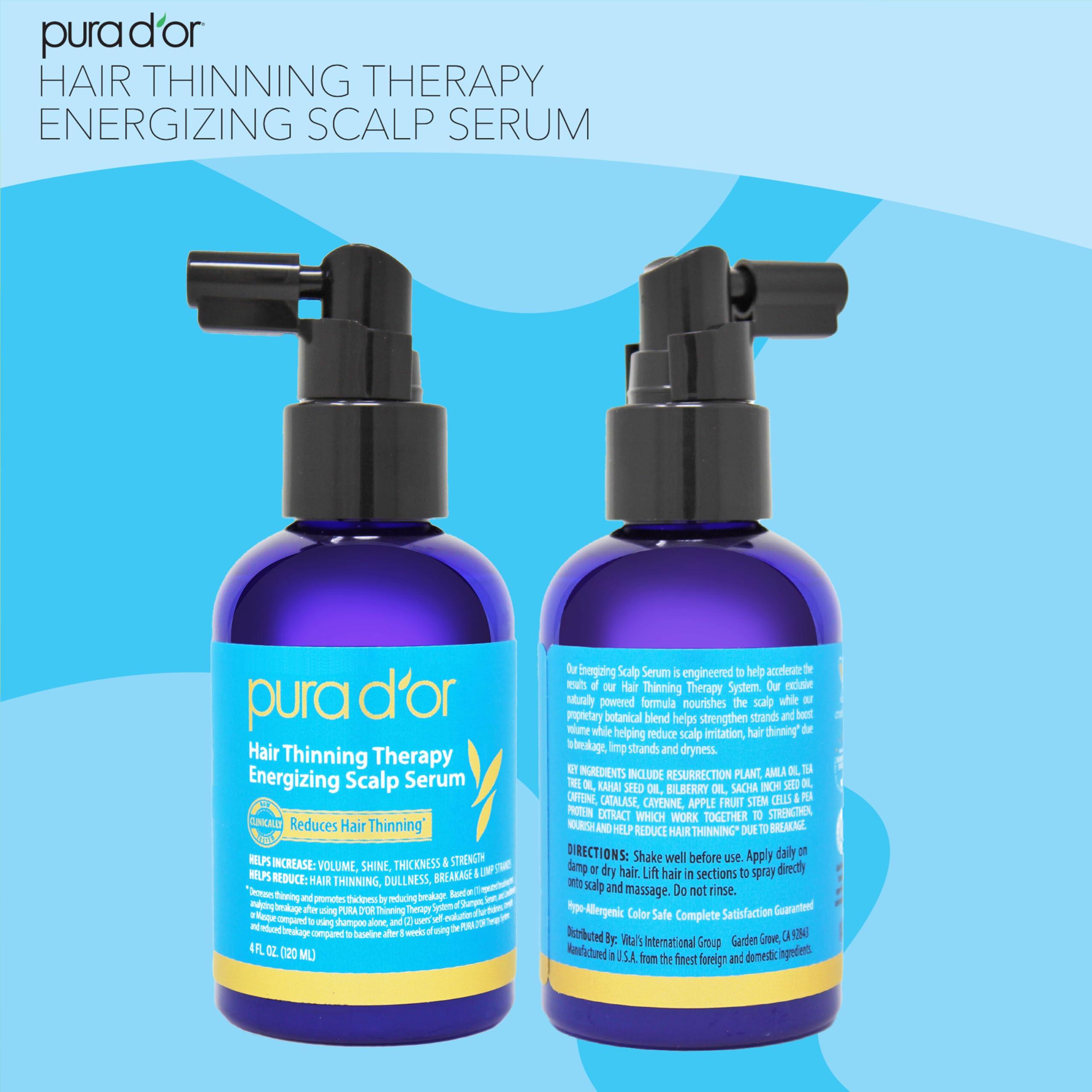 Cabello hidratado y con brillo gracias a PURA D'OR, uso diario recomendado