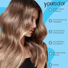 PURA D'OR cabello sano y con brillo gracias a aceites y extractos