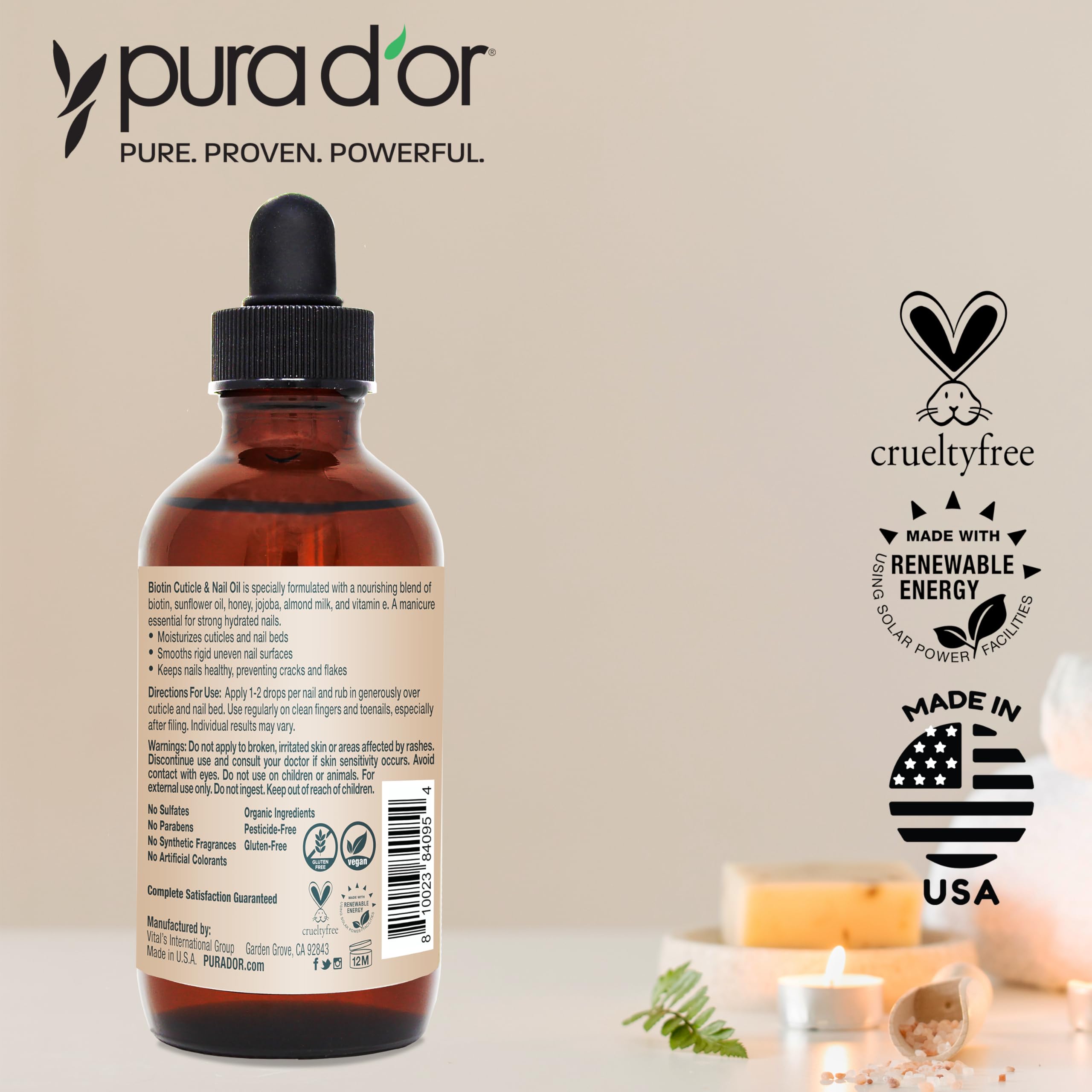 PURA D'OR Cuidado en casa para uñas acrílicas y gel.
