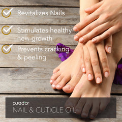 PURA D'OR Envase práctico con gotero para uso diario en uñas y cutículas.