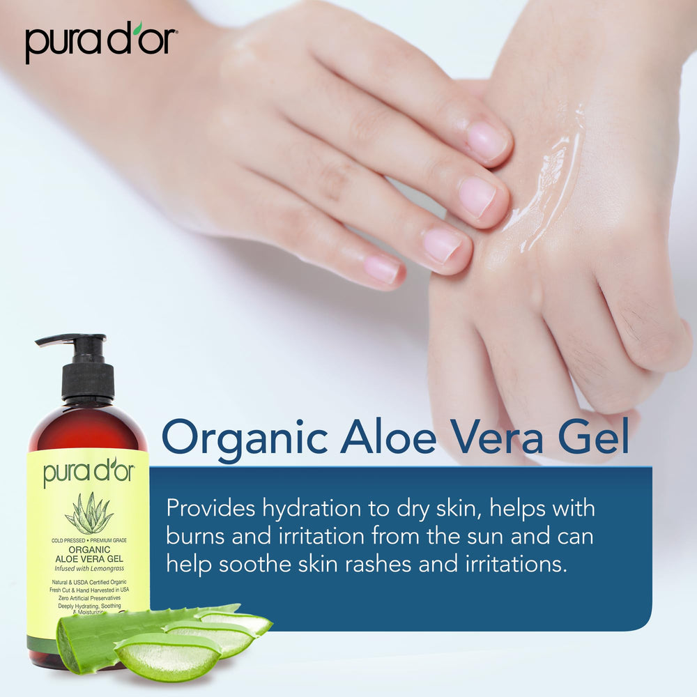 PURA D'OR Aloe Vera: vitaminas C y E para nutrición.