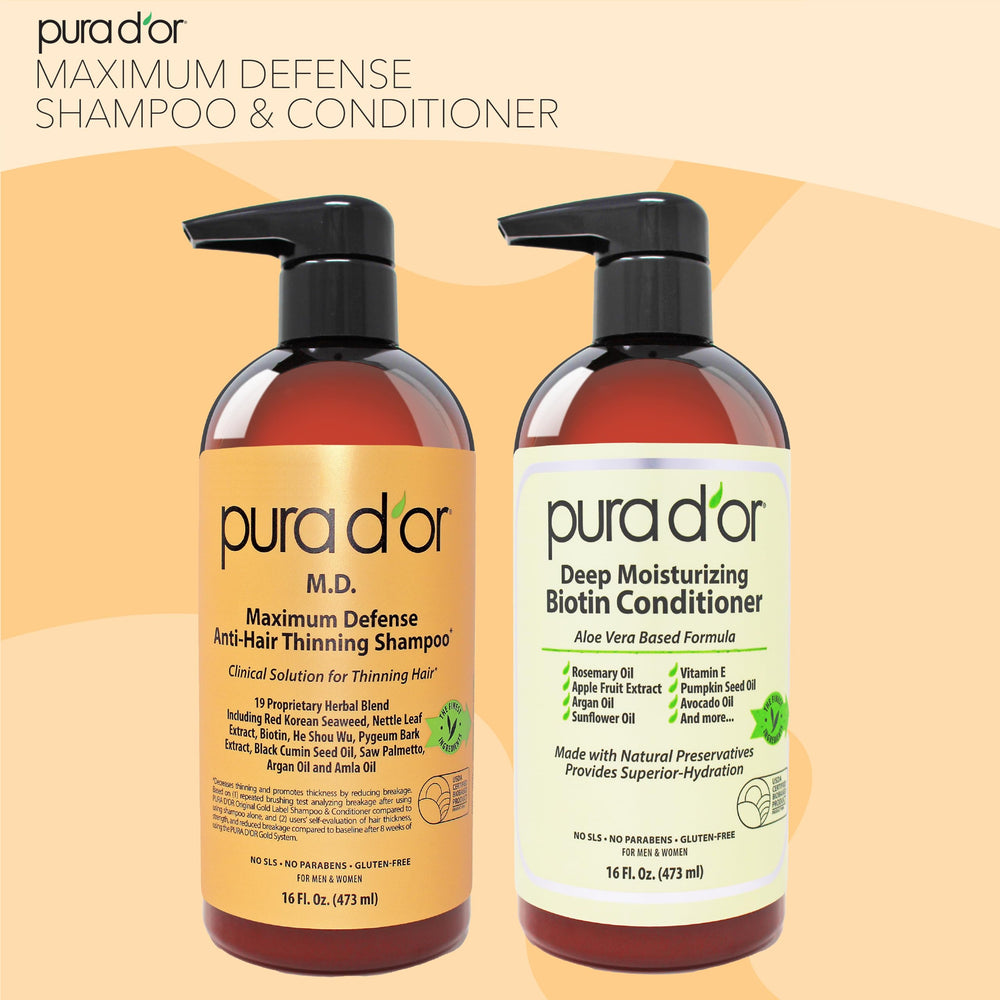 PURA D'OR MD Pack de dos envases para cuidado diario.