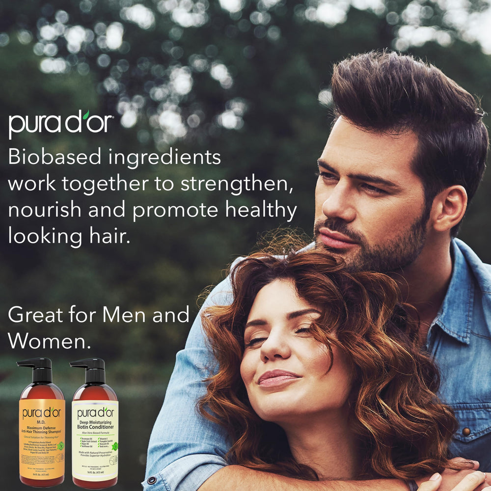 PURA D'OR MD Champú con ingredientes orgánicos para cuero cabelludo sano.