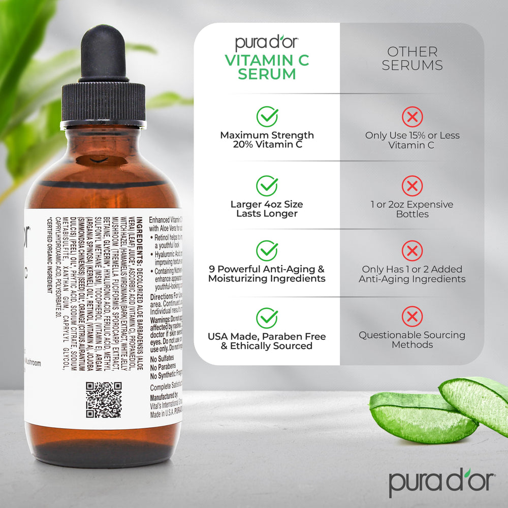 PURA D'OR suero con aloe vera y hamamelis para piel suave
