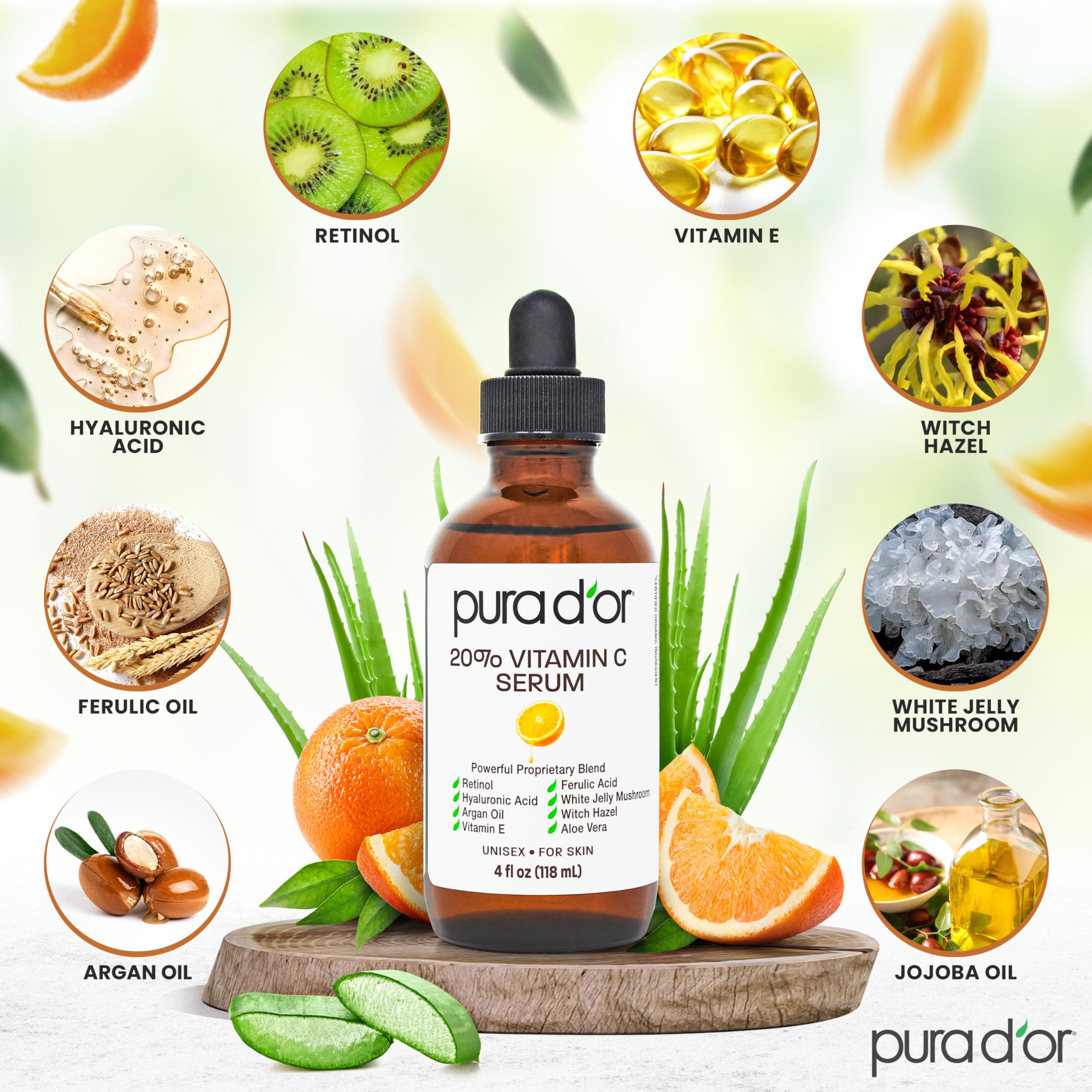 PURA D'OR serúm Vitamina C 20% para uso diario y luminosidad