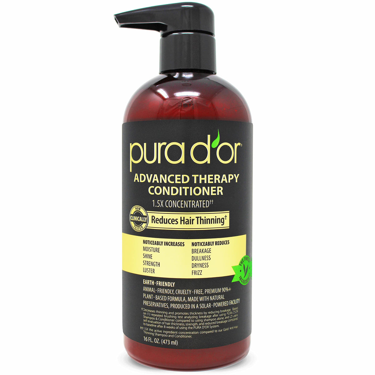 PURA D'OR Acondicionador Terapia Avanzada botella – hidratación suave para cabello