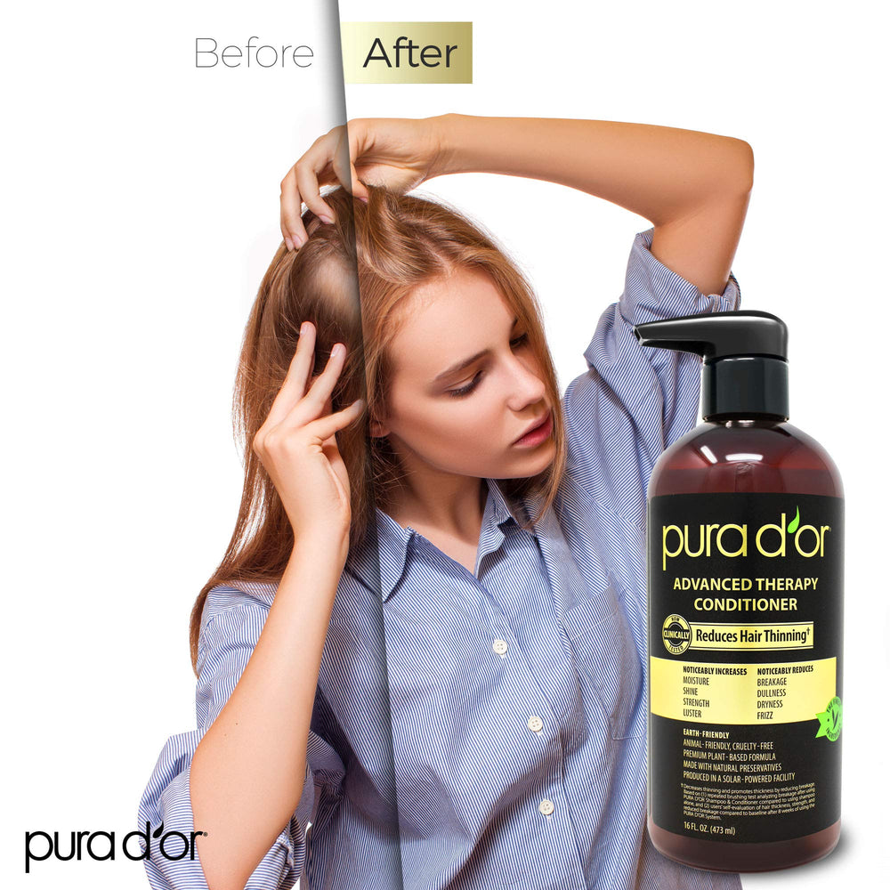 PURA D'OR Acondicionador Terapia Avanzada etiqueta-ingredientes – nutrientes para fortalecer el cabello