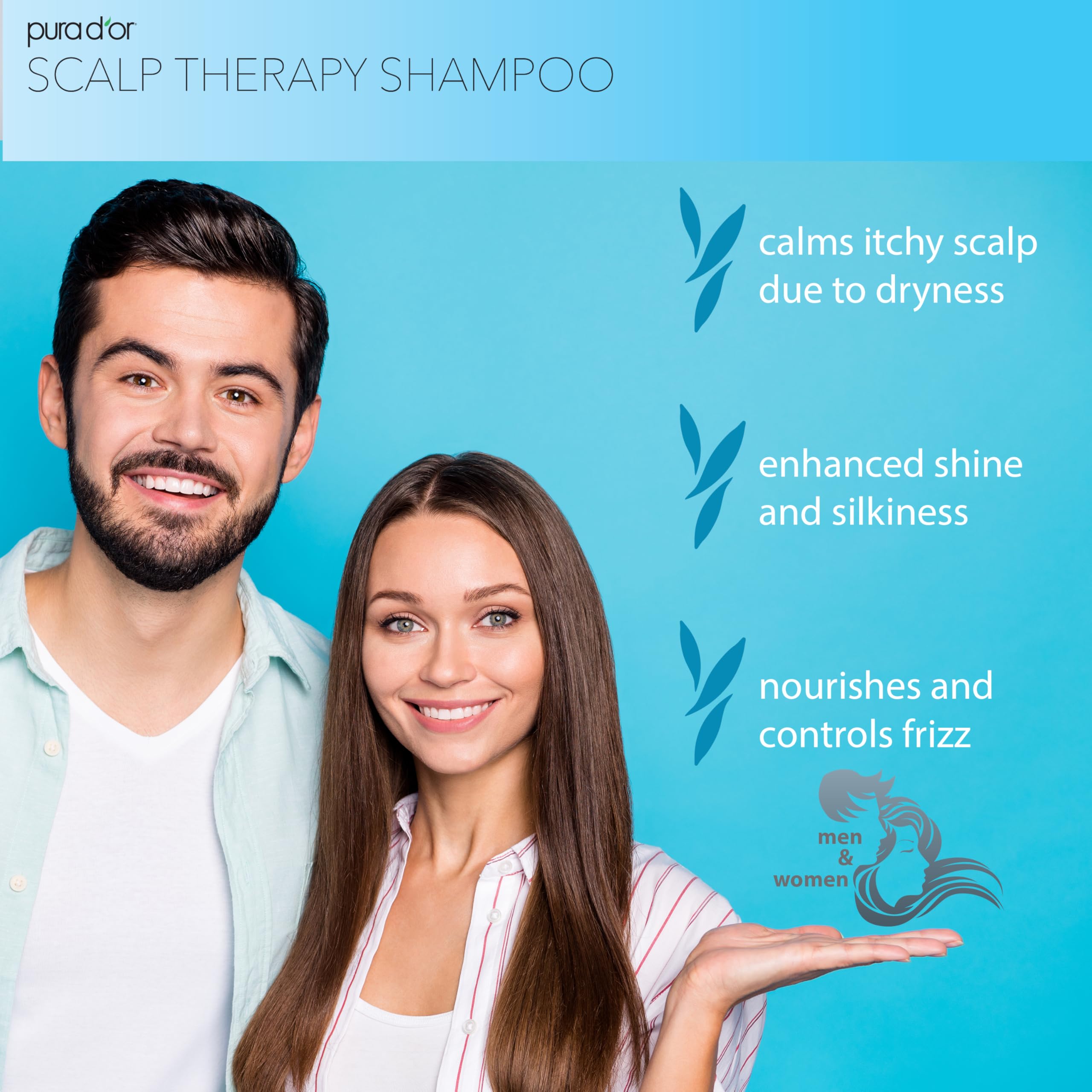 PURA D'OR Scalp Therapy con argán hidrata cabello y cuero cabelludo.
