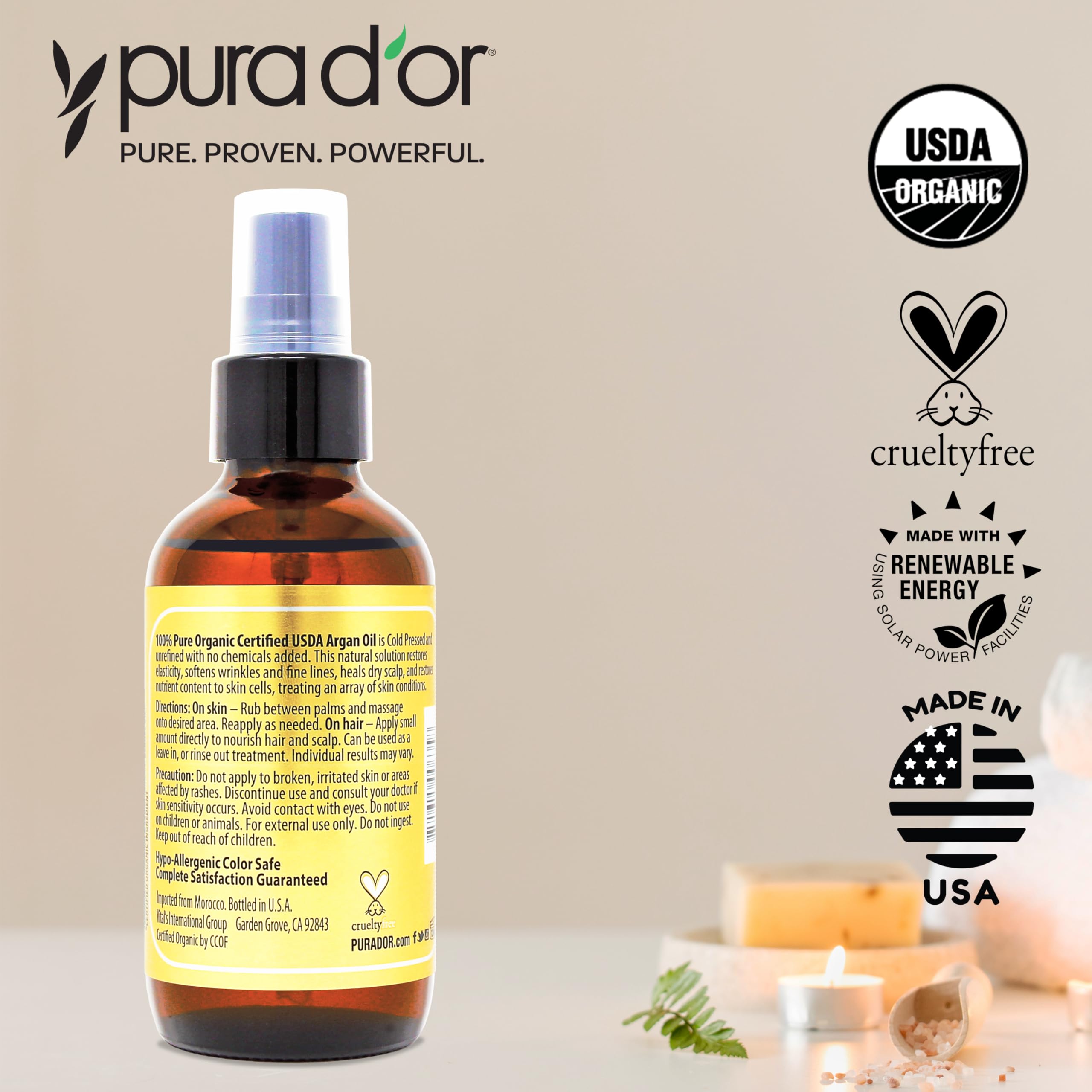 PURA D'OR uñas y cutículas: aceite nutritivo para uñas saludables.