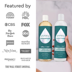 Puracy Acondicionador: ingredientes puros, etiqueta clara para cabello sensible.