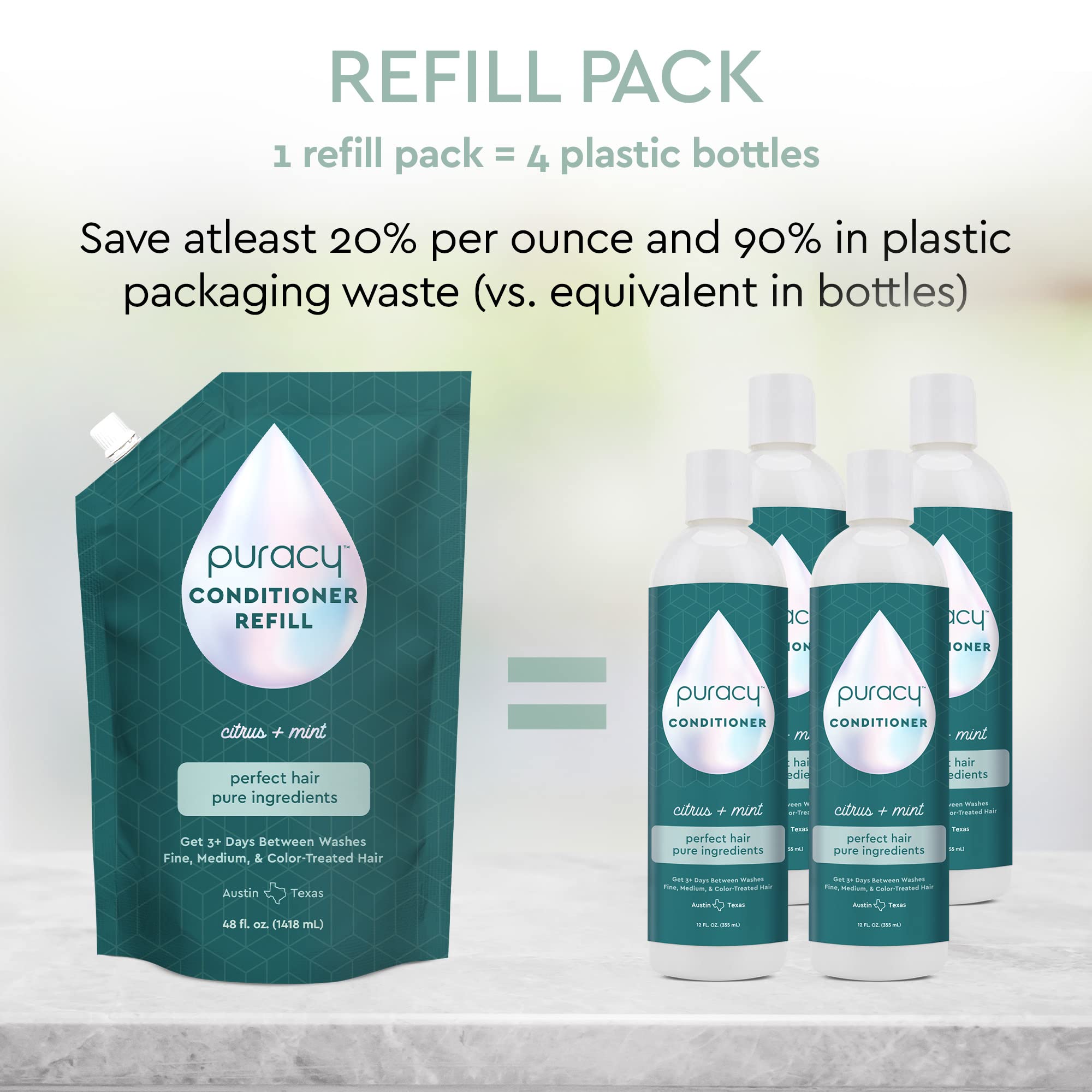 Puracy Acondicionador para cabello teñido; aporta brillo y suavidad duradera.