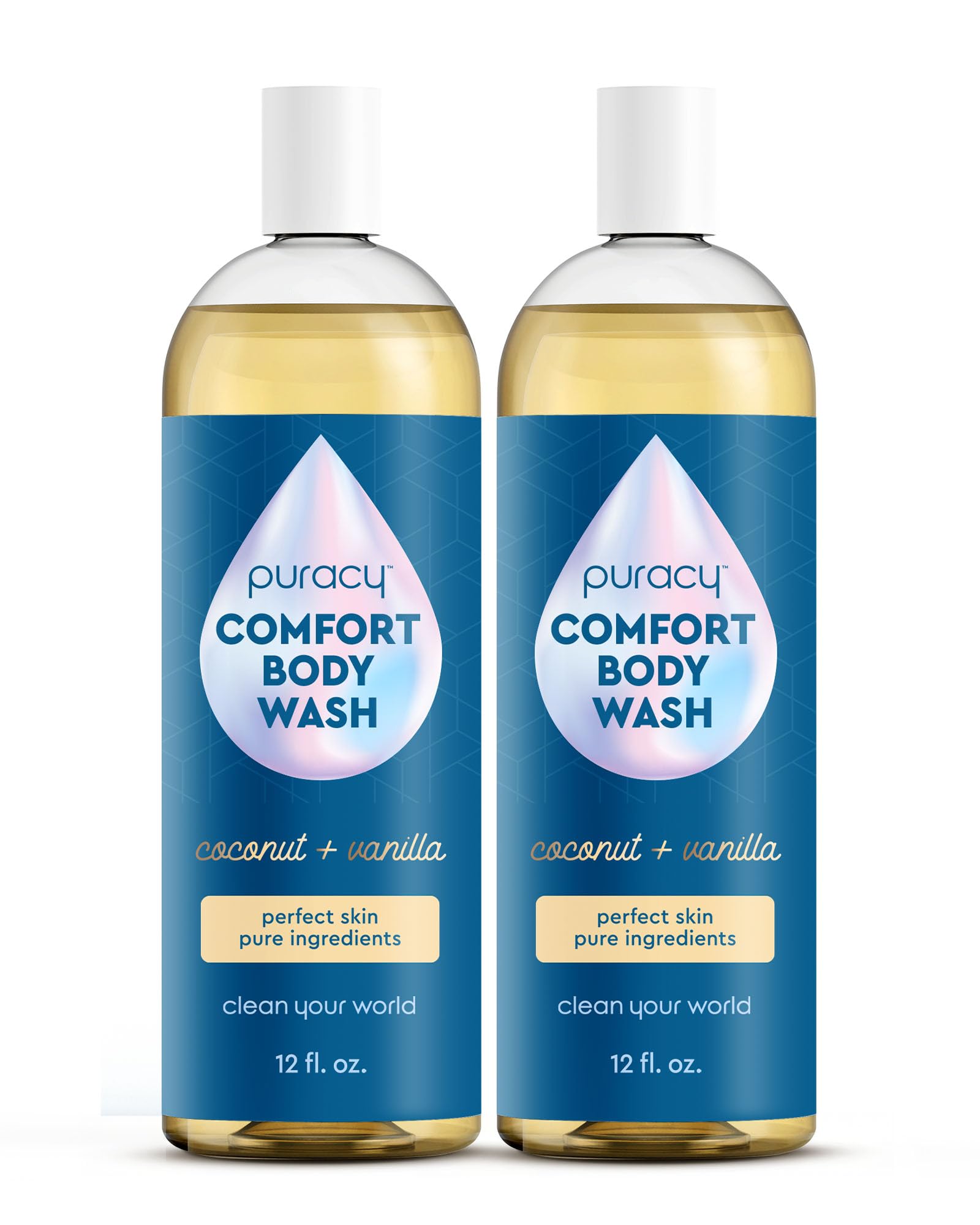 Puracy gel de baño, botella con dosificador, aroma coco-vanilla para hidratación suave