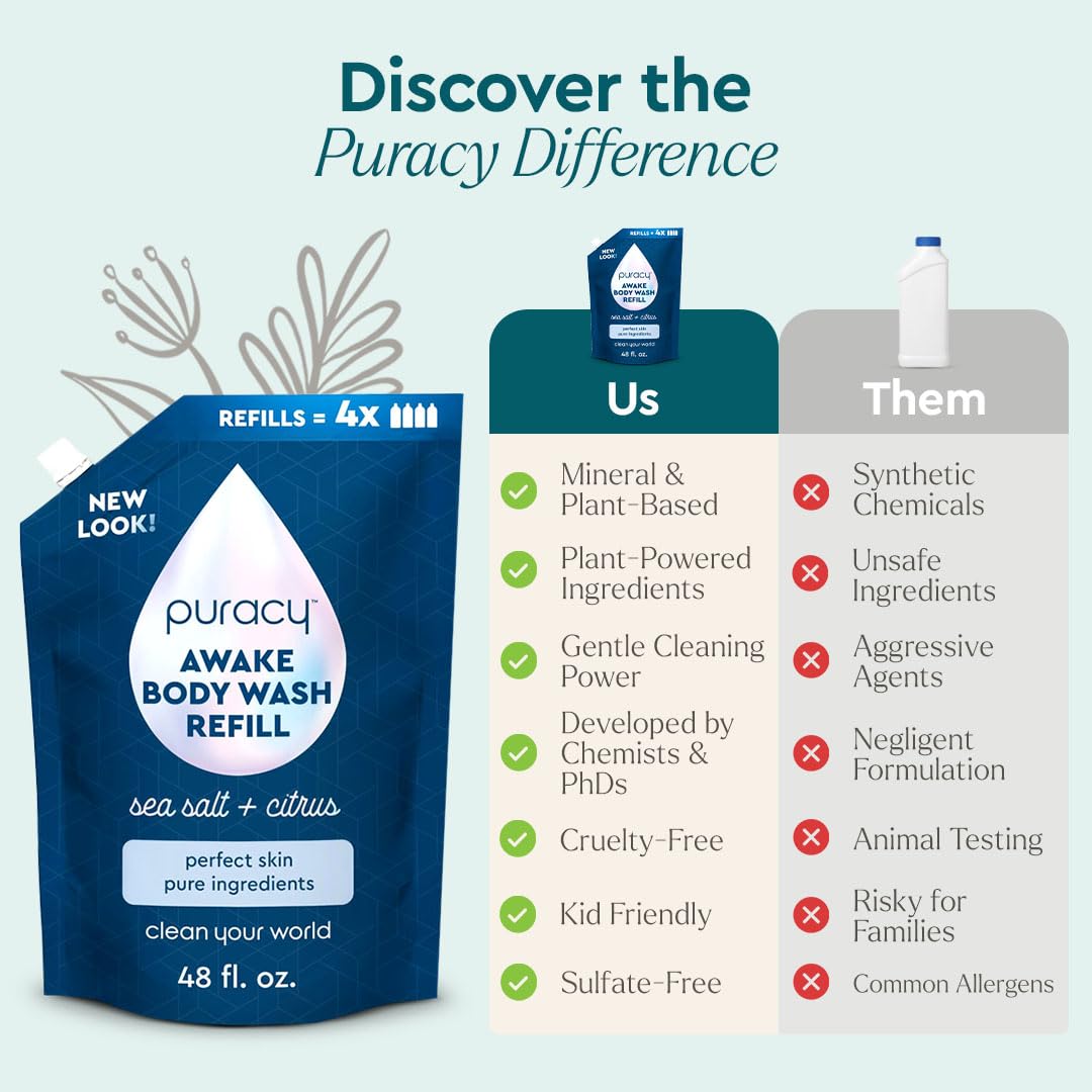 Puracy Gel Douche: utilisation quotidienne facile pour toute la famille.