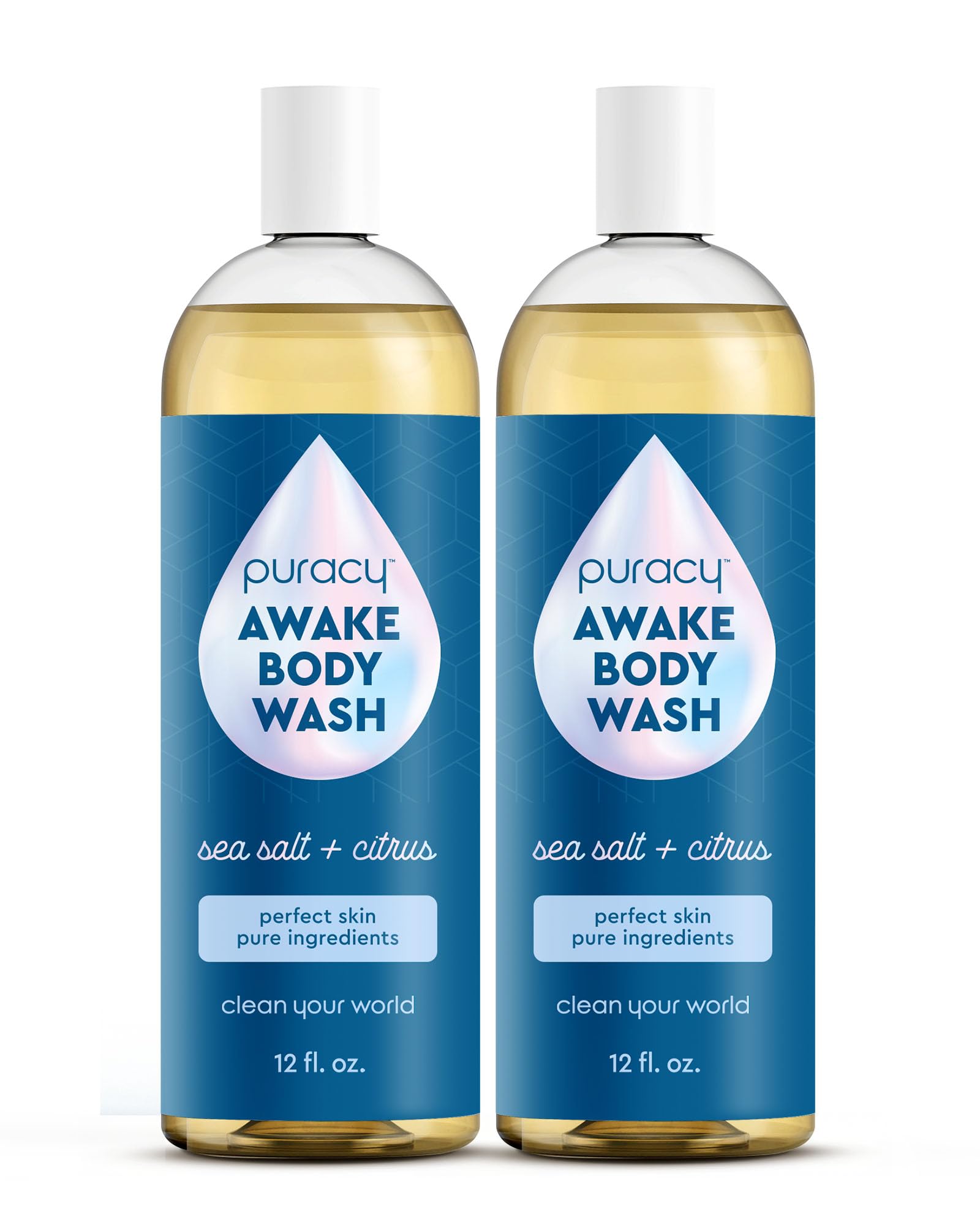 Puracy Jabón para cuerpo, botella frontal, experiencia suave y refrescante para la ducha diaria