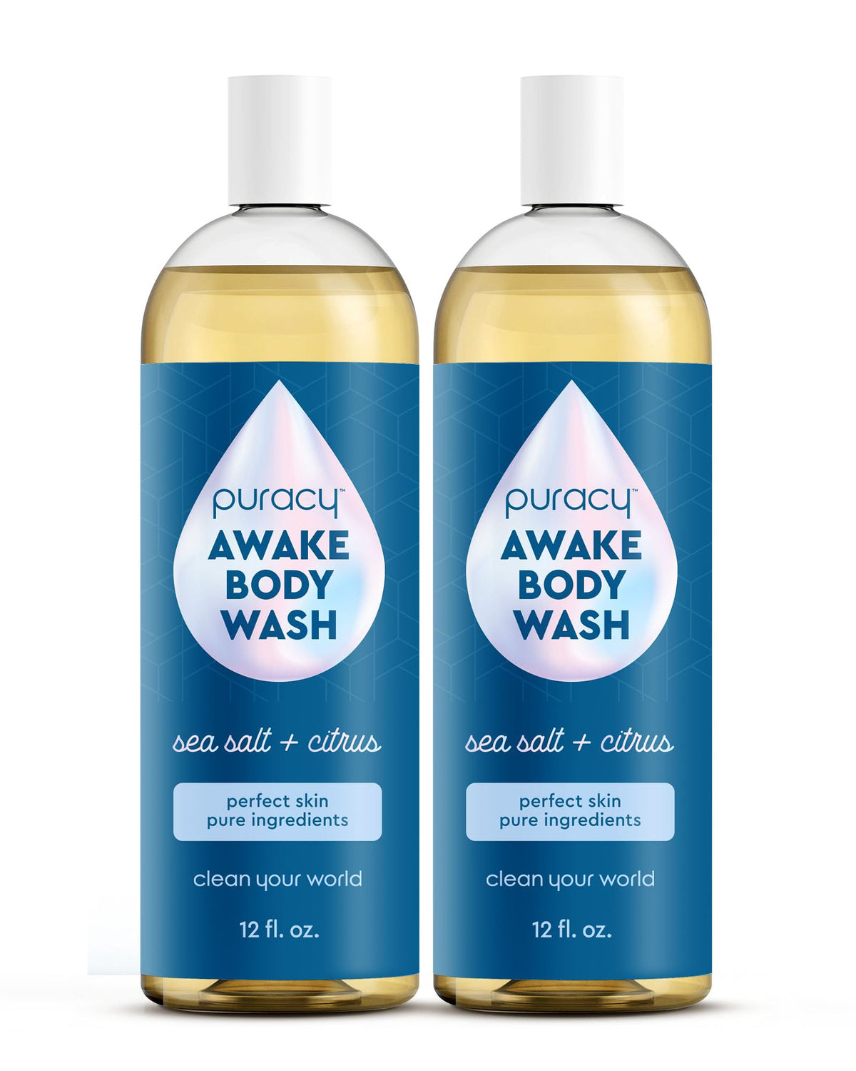 Puracy Jabón para cuerpo, botella frontal, experiencia suave y refrescante para la ducha diaria