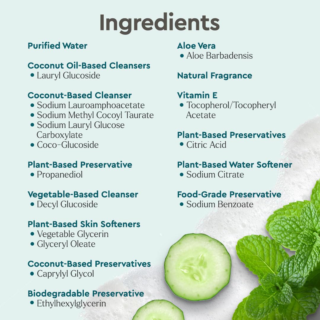 Puracy fórmula con vitamina E y aloe, piel más suave tras lavado.