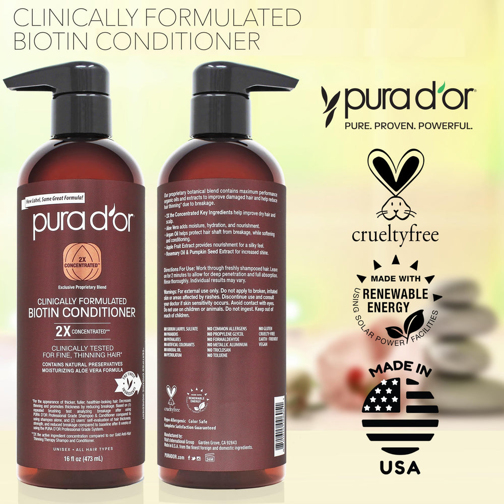 PURA D'OR biotina acondicionador con base de aloe para cuero cabelludo