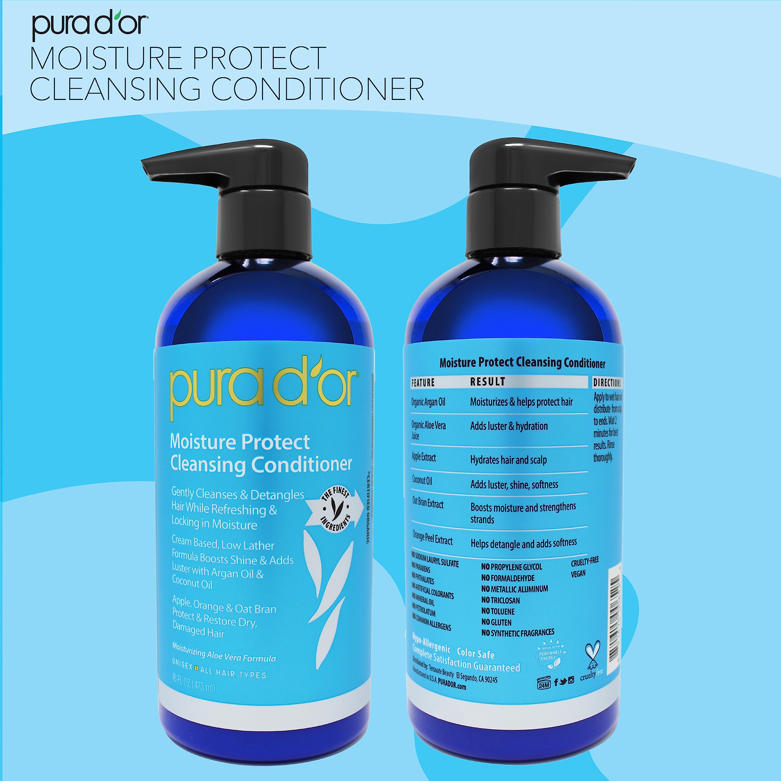 PURA D'OR Moisture Protect packaging variation showcases product options