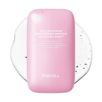 PurCELL 24/7 Colostro Ampolla Rosa: botella rosa lista para primer paso de maquillaje.
