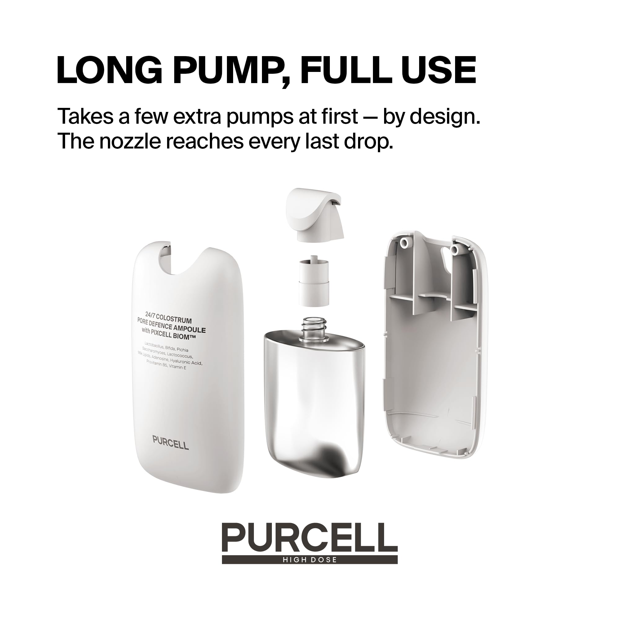 PurCELL 24/7 Colostro Ampolla Rosa: retoques del día con pulverizador práctico.