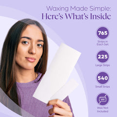 Cinta cera XL PURE AWARENESS para piernas, cubre grandes áreas con retirada fácil.