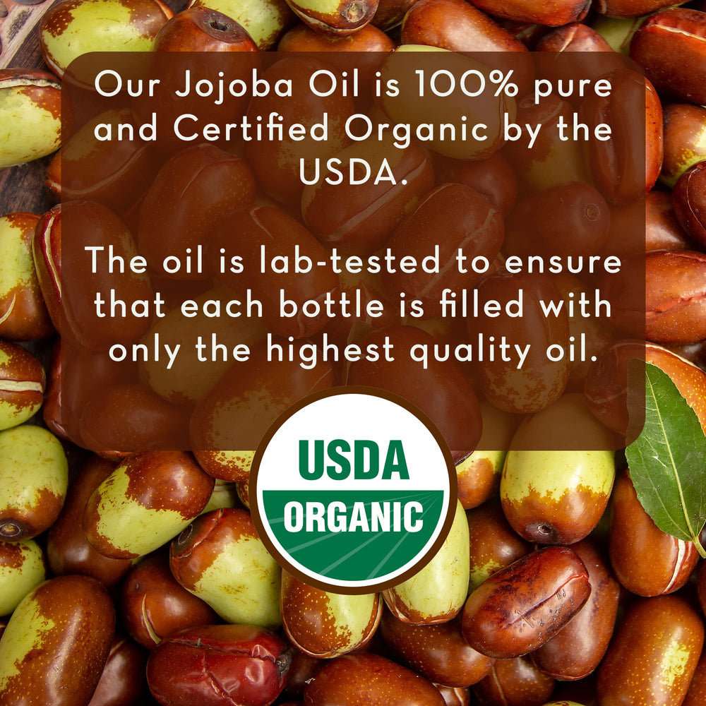 Aceite de Jojoba Pure Body Naturals con gotero de vidrio para uso directo en piel y cabello.