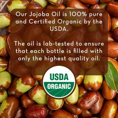 Aceite de Jojoba Pure Body Naturals con gotero de vidrio para uso directo en piel y cabello.