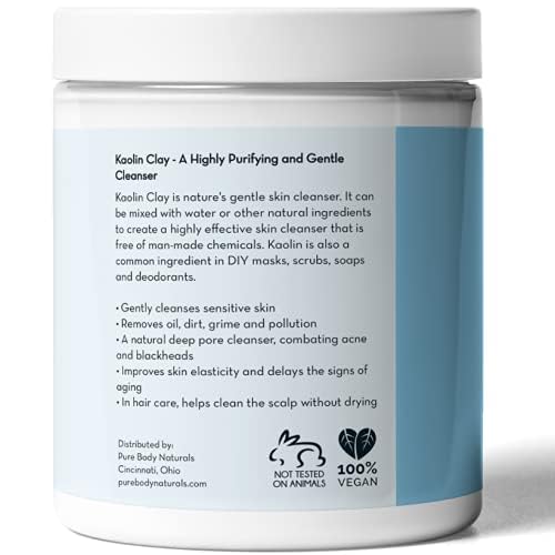 Pure Body Naturals Kaolín Arcilla Blanca, pruebas de laboratorio para seguridad de metales pesados