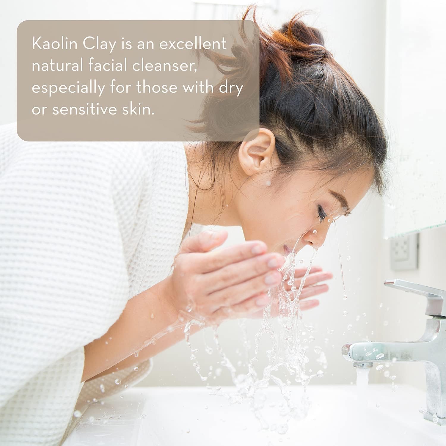 Pure Body Naturals Kaolín Arcilla Blanca, limpiador facial suave para piel sensible